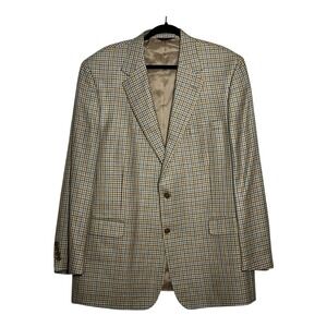 Brooks Brothers Mens Blazer 46L Plaid Sport Coat Jacket‎ Made in Italy